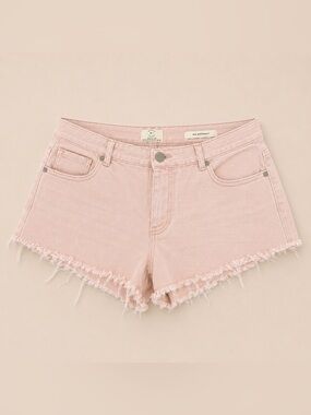 Cotton On Mid Saturday Blush Pink Frayed Denim Shorts Size 10